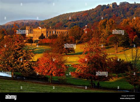 Chatsworth House Derbyshire Peak District Autumn Stock Photo