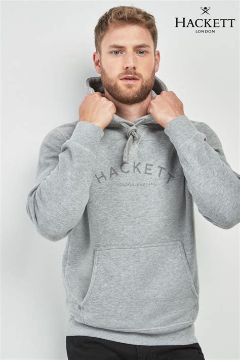 Mens Hackett Grey Hooded Sweatshirt Grey Grey Hooded Sweatshirt Hooded Sweatshirts Sweatshirts