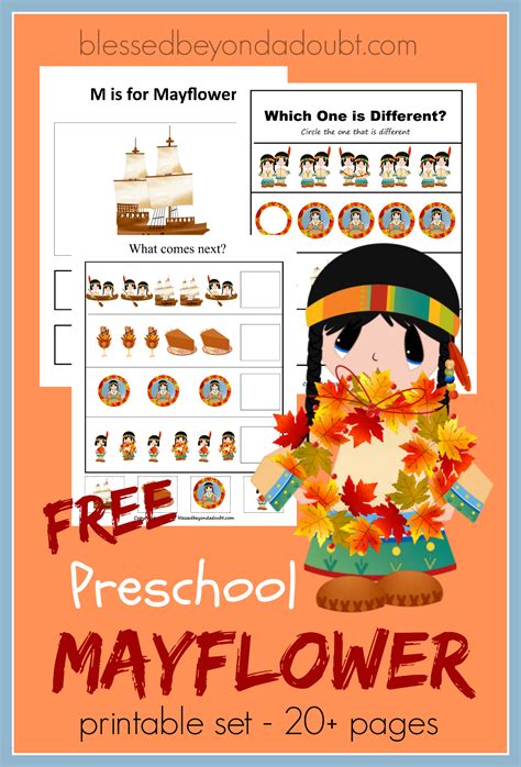 Free Mayflower Preschool Packfun For Thanksgiving