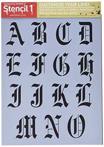 Buy Stencil1 S1alphoe19 2 Sheet Old English Font Alphabet Stencil 8