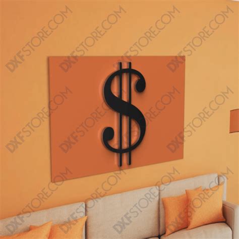 Dollar Sign Laser Cut Free Dxf File Dxf File Cut Ready For Cnc Laser
