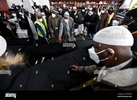 Caskets Are Brought Into The Islamic Cultural Center Of The Bronx For A