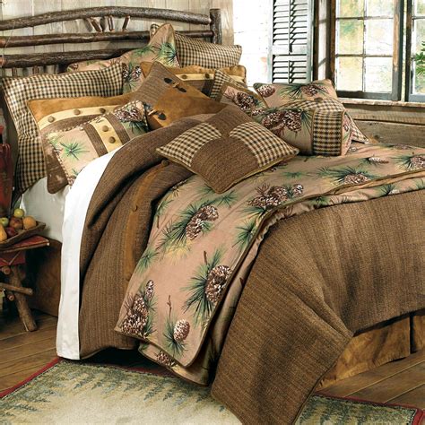 Rustic Bedding Queen Size Crestwood Pinecone Bed Set