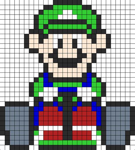 Luigi Mario Kart Perler Perler Bead Pattern Bead Sprites Characters