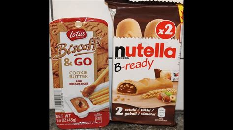 Lotus Biscoff And Go Cookie Butter And Breadsticks And Ferrero Nutella B