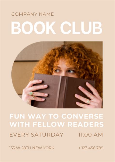 Book Club Ad With Reader Online Invitation Template Vistacreate