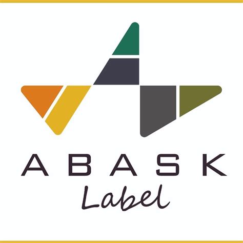 The Logo For Abask Label Which Has Been Designed To Look Like An Arrow