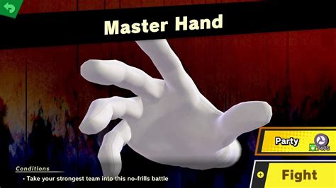1095 Master Hand Fair Spirit Battle Super Smash Bros Ultimate