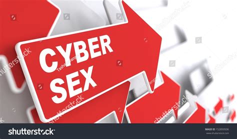 Cyber Sex Concept Red Arrow With Cyber Sex Slogan On A Grey