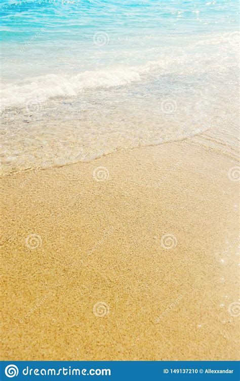 Wave Of Blue Ocean On Sandy Beach Summer Background Stock Photo Image