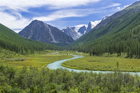 The Valley Of The Shavla River Altai Mountains Russia Stock Image