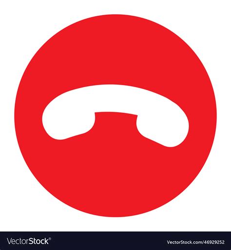 Red Decline Call Icon Decline Phone Call Button Vector Image
