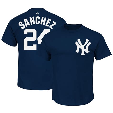 Majestic Gary Sanchez New York Yankees Navy Official Name And Number T Shirt