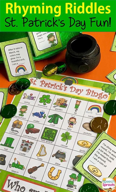I'll grant you a wish, i promise you. St. Patrick's Day Bingo Riddles | Language activities, Speech therapy activities, Bingo