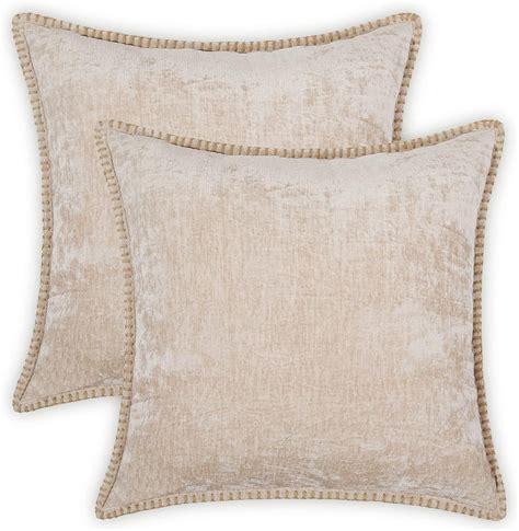 Decoruhome Beige Decorative Throw Pillow Covers 24x24 Inch