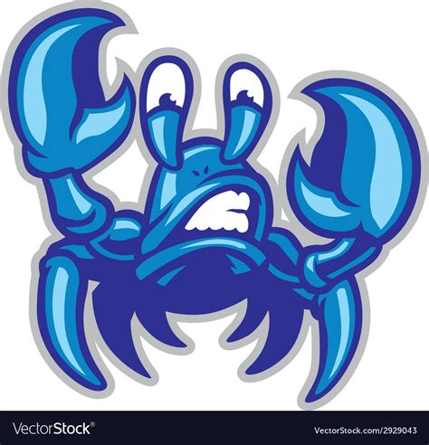 Cartoon Crab Mascot Royalty Free Vector Image Vectorstock