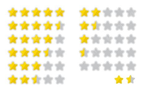 Five Star Rating Icon Set Illustration Best Five Isolated Vector Best