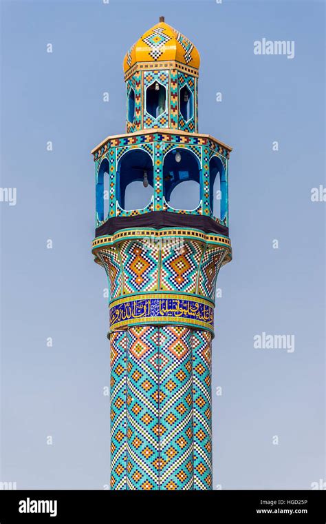 minaret of holy shrine of imamzadeh helal ali hilal ibn ali in aran va bidgol isfahan