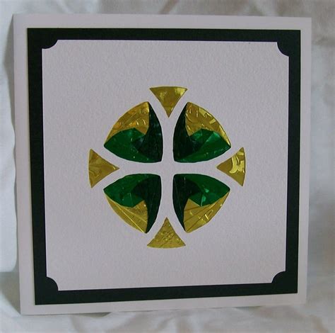 Iris Folded Celtic Cross Card Etsy Iris Folding Pattern Ornament