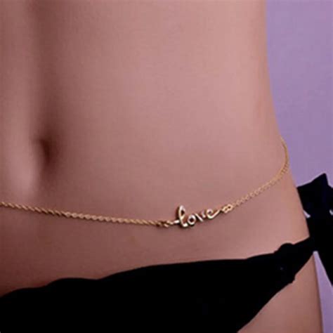 Lady Fashion Sexy Crossover Gold Belly Chain Girls Body Chain Jewelry