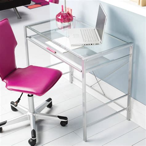 Mainstays Versatile Modern Glass Top Desk Multiple Colors