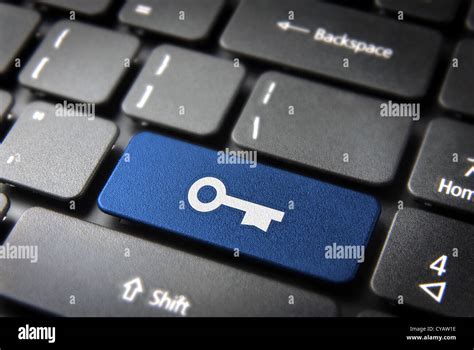 Internet Security Key With Lock Icon On Laptop Keyboard Included