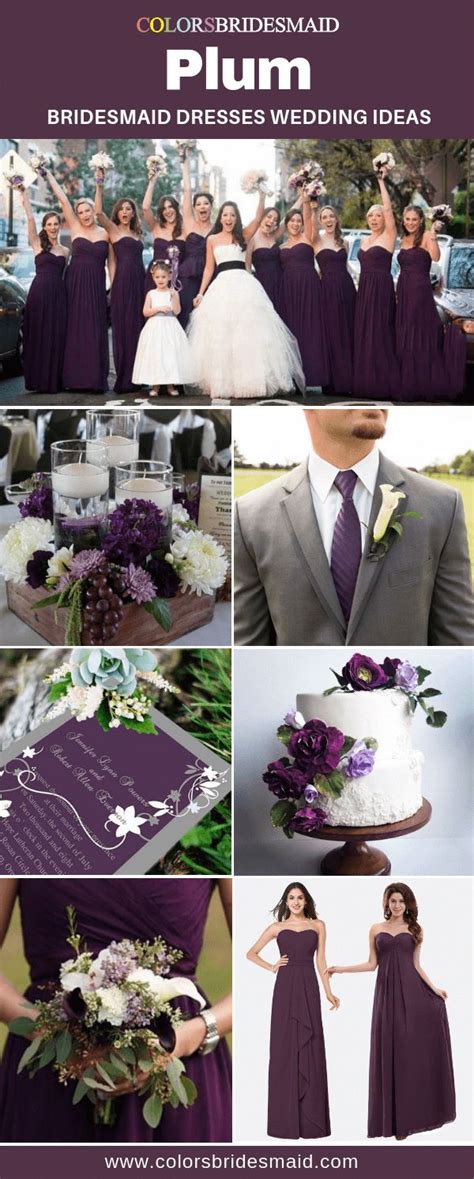 Plum Bridesmaid Dresses Wedding Ideas Great With White Bridal Gown And