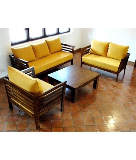 Pepperfry.com is the best place to buy metal as well as wooden furniture online in india. Furny Wooden Sofa Set 3 plus 2 plus 1 with Coffee table ...