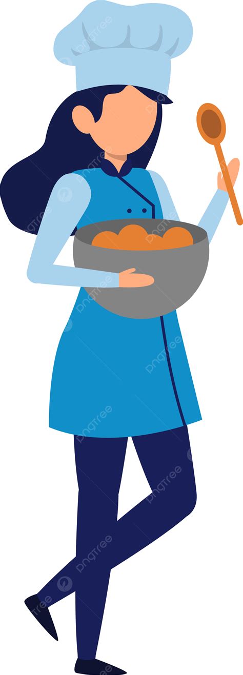 รูปการ์ตูนพ่อครัวหญิงในภาพประกอบเวกเตอร์ Png การ์ตูน พ่อครัว อาหารภาพ Png และ เวกเตอร์