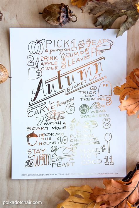 Free Printable Fall Bucket List Fun Things To Do In The Fall