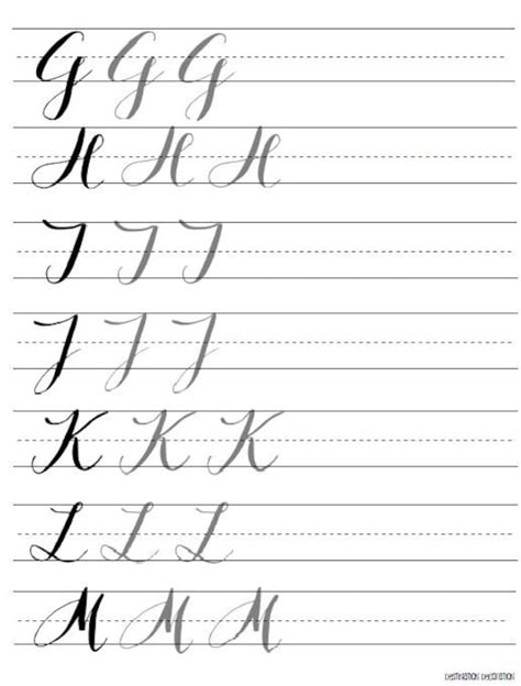 Modern Calligraphy Practice Worksheets Uppercase And Lowercase