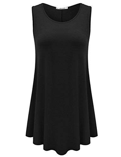 Jollielovin Womens Sleeveless Comfy Plus Size Tunic Tank Top With Flare