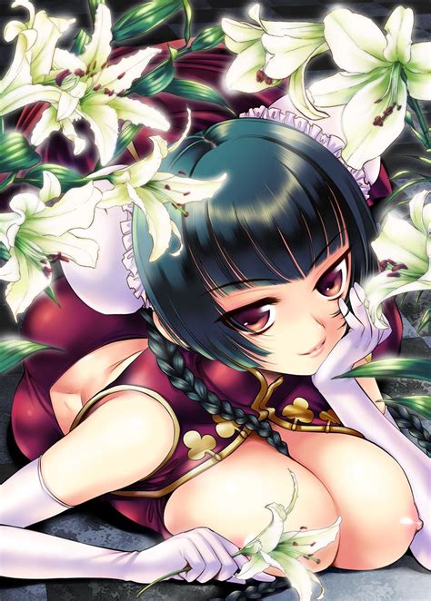 Rule 34 1girls Bare Shoulders Black Hair Braid Breasts Brown Eyes Bun