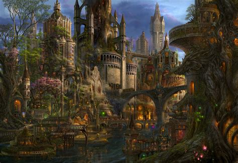 Tapety Fantasy Umění Panoráma Města Džungle Katedrála Snímek
