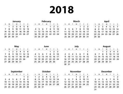 Free Printable Calendar Templates 2018