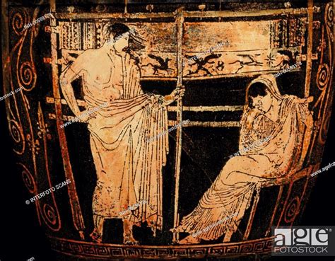 Fine Arts Ancient World Greece Painting Telemachus Talking To His