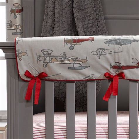 Over 20 different baby bedding sets for your airplane nursery. Vintage Airplane Crib Rail Cover Airplane Crib Bedding Boy ...