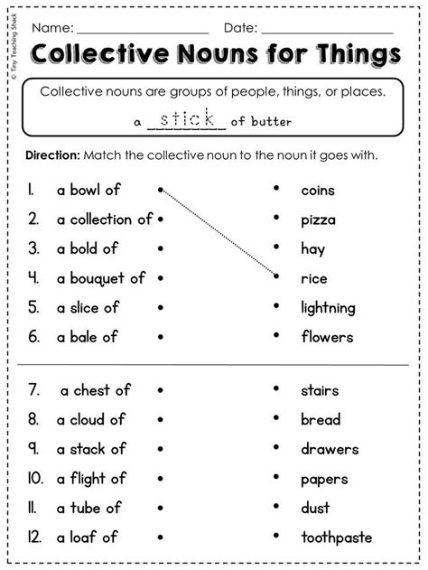 Present simple and are you english? FREE collective noun worksheet | Nouns and verbs ...
