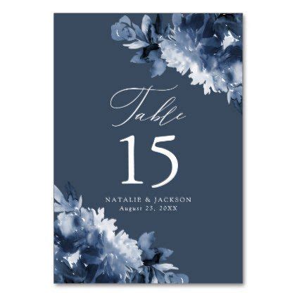 If you don't have the indigocard in your pocket, you should look. Abstract Indigo Floral | Personalized Wedding Table Number | Zazzle.com | Wedding table numbers ...