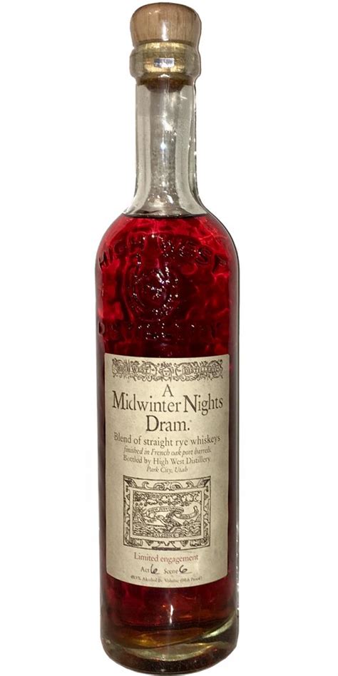 High West A Midwinter Nights Dram Ratings And Reviews Whiskybase