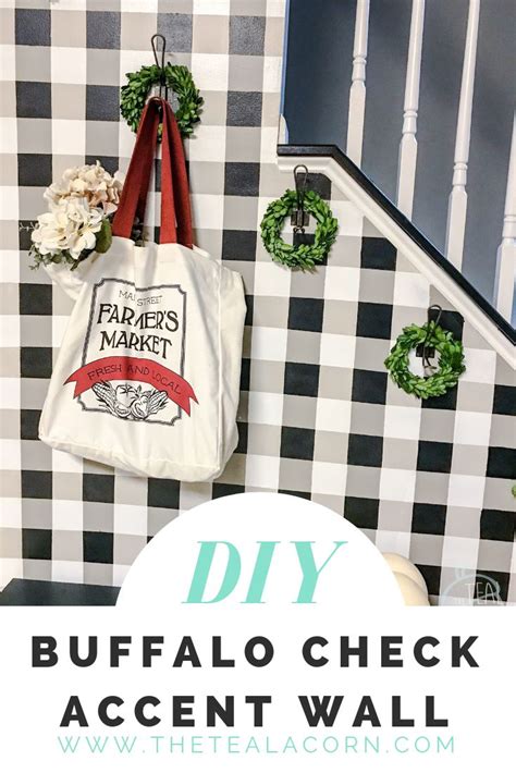 Diy Buffalo Check Accent Wall The Teal Acorn Diy Rustic Decor