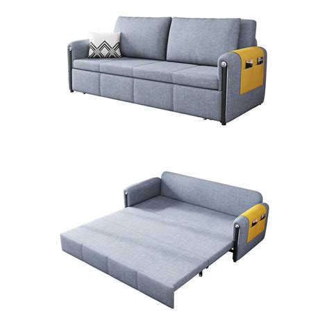 Contemporary Cottonandlinen Full Sleeper Sofa Convertible Storage Sofa