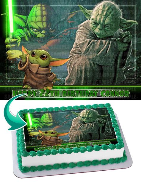 Buy Cakecery Baby Yoda Star Wars Edible Cake Image Topper Personalized