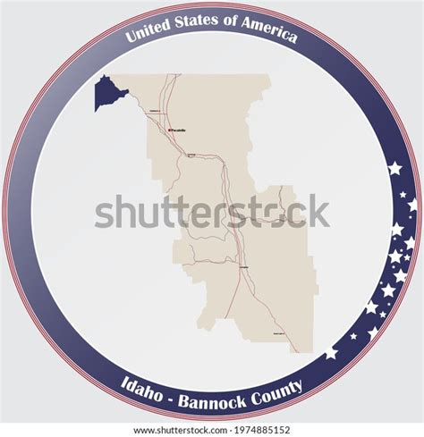 Large Detailed Map Bannock County Idaho Stock Vector Royalty Free