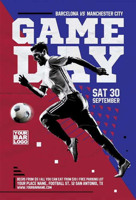 Soccer Game Day Flyer Template Soccer Poster Football Poster Sport