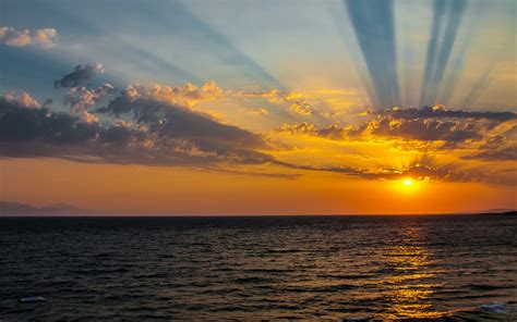 Sea Sunset Wallpaper Background | HD Wallpaper Background