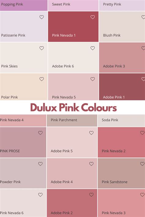 Dulux Paint Colours Pink Dulux Paint Colour Charts Dulux Colour