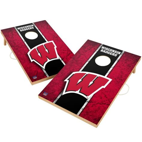 Wisconsin Badgers 2 X 3 Solid Wood Cornhole Board Tailgate Toss Set