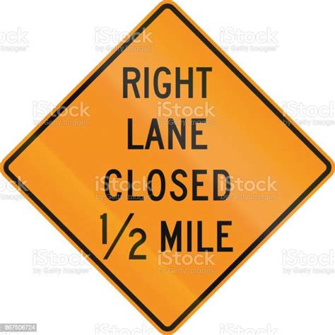 United States Mutcd Road Sign Lane Closed Stock Illustration Download