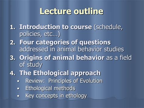 Ppt Lecture 1 Introduction To Animal Behavior And Lecture 2 Ethology
